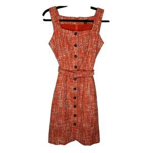 Ann Taylor - Orange Tweed Tank Dress - Size 2 Petite